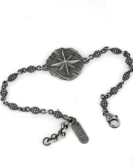 Kompass-Modell, Herrenarmband aus 925er-Sterlingsilber
