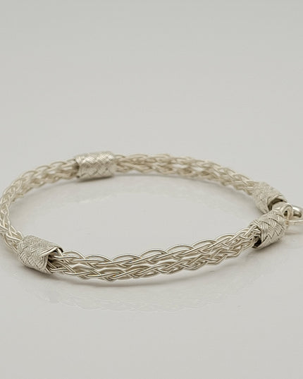 Unisex Geflochtenes Armband 925er Silber Love Weiß