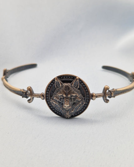 Herren Wolf Freesize Armband Bangle