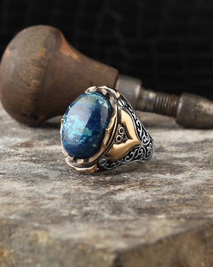 925 Silber Ring Azurit