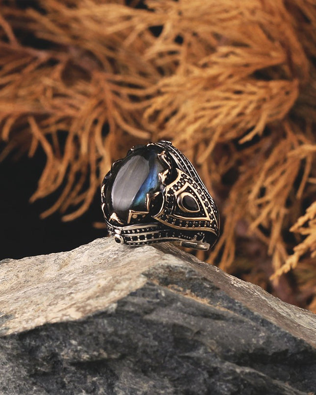 925 Silber Ring Labradorit