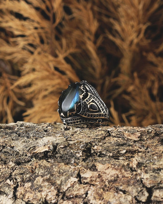 925 Silber Ring Labradorit