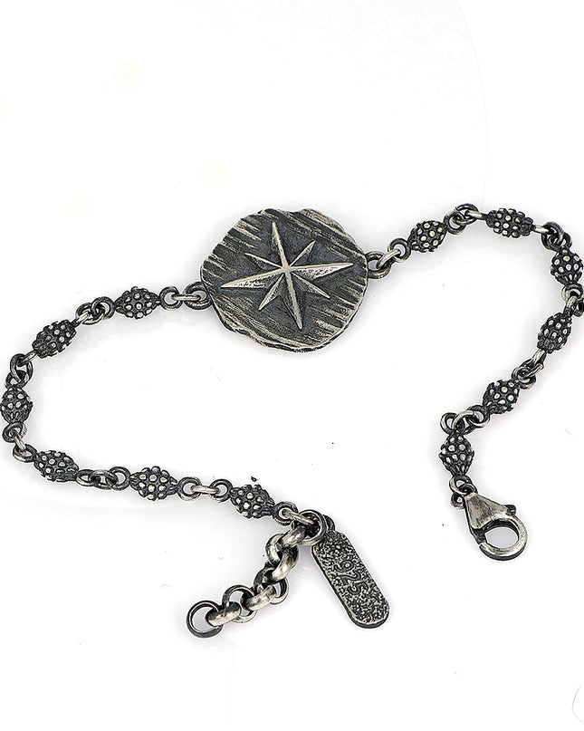 Kompass-Modell, Herrenarmband aus 925er-Sterlingsilber