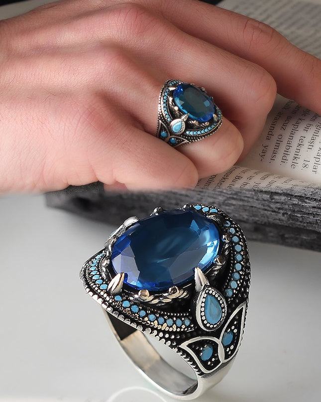 925 Silber Ring Topas