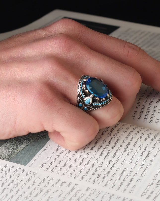 925 Silber Ring Topas