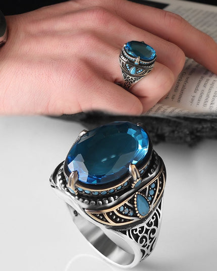 925 Silber Ring Topas