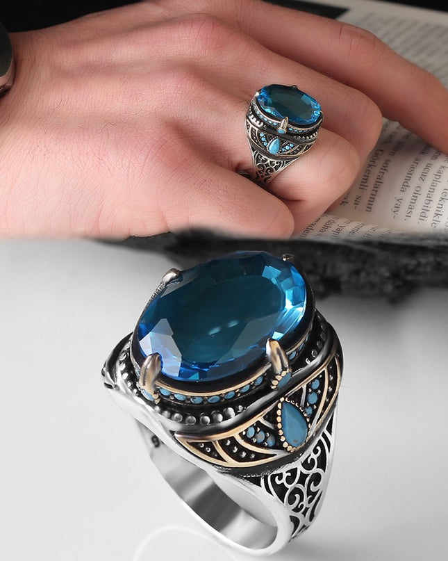 925 Silber Ring Topas