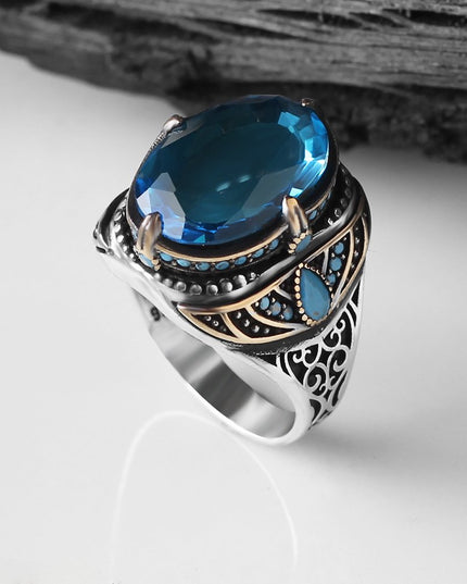 925 Silber Ring Topas