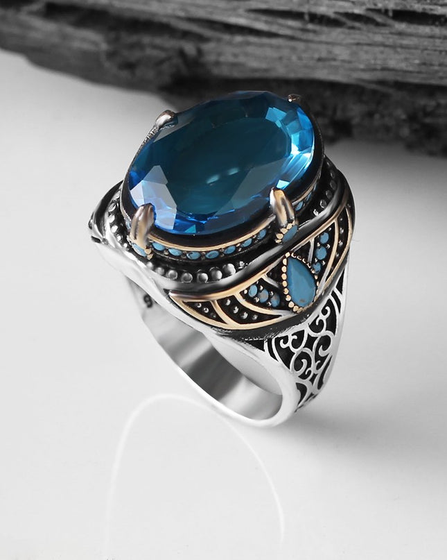 925 Silber Ring Topas