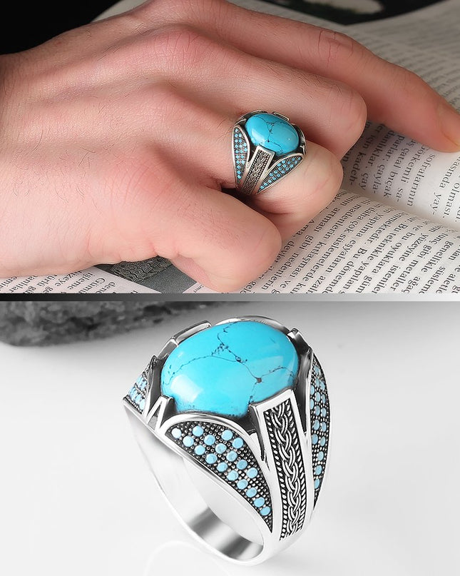 925 Silber Türkiser Ring