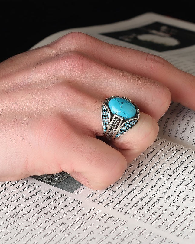 925 Silber Türkiser Ring