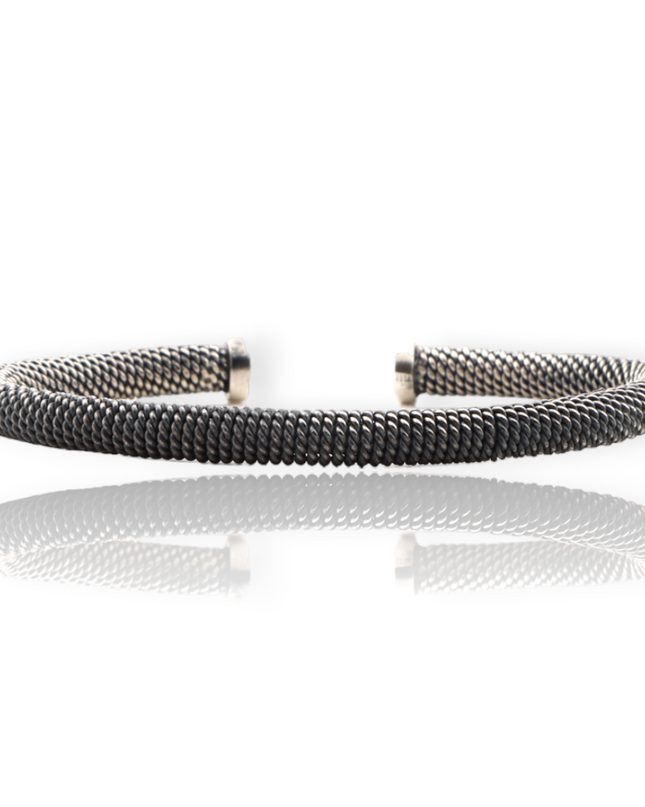 Freesize Geflochtenes Massiv Armband 925 Silber
