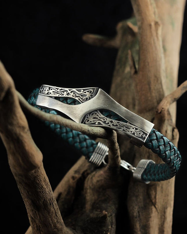 Leder Silber Armband