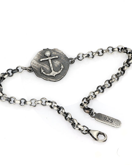 Herrenarmband aus 925er-Sterlingsilber, Modell Anker