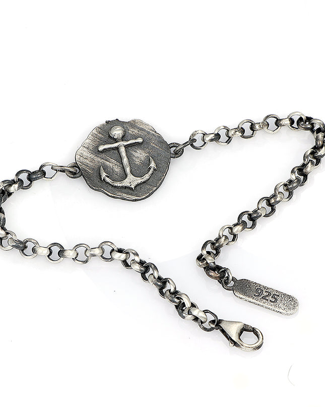 Herrenarmband aus 925er-Sterlingsilber, Modell Anker