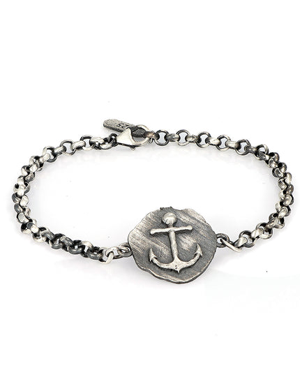 Herrenarmband aus 925er-Sterlingsilber, Modell Anker