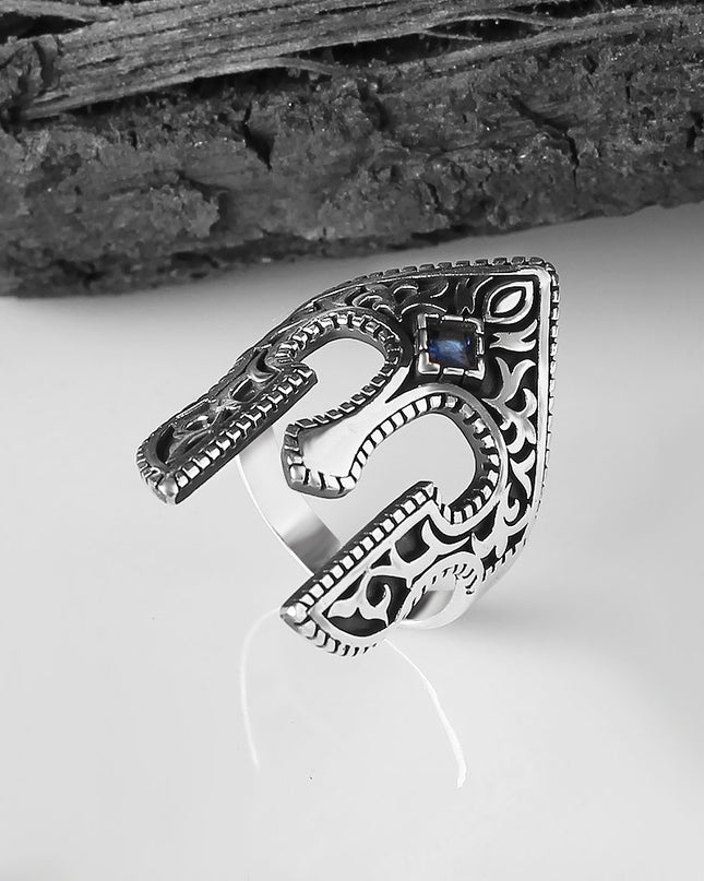 925 Silber Zirkon Krieger Helm  Ring