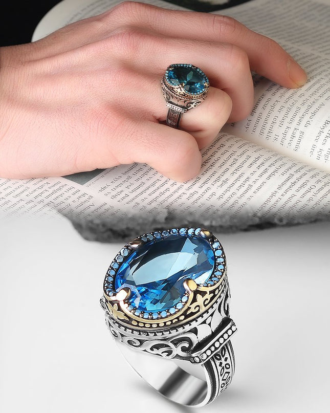 925 Silber Ring Topaz