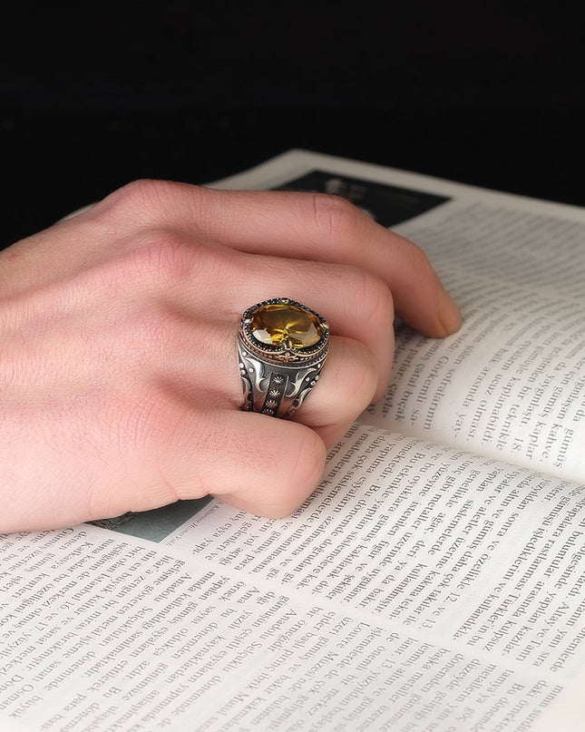 925 Silber Ring Zitrin