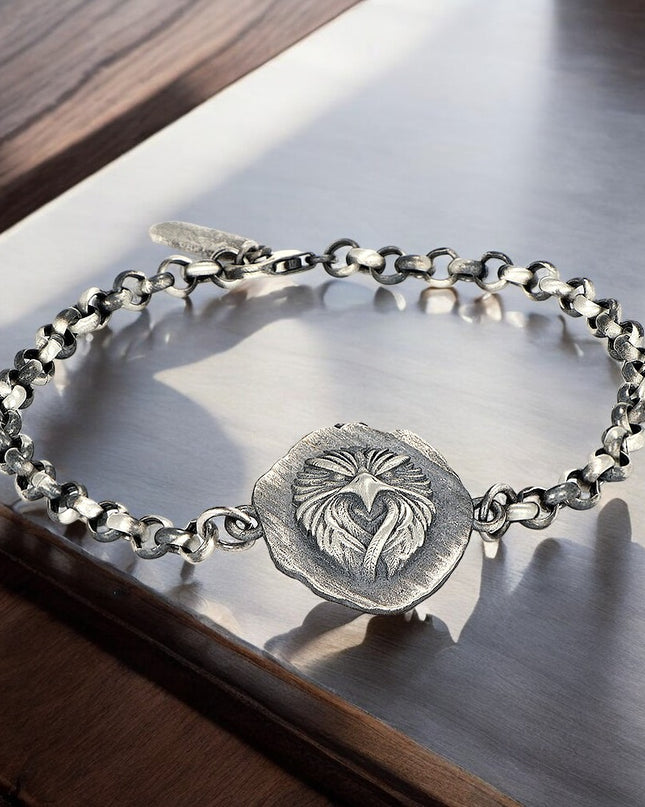 Herrenarmband aus 925er-Sterlingsilber, Modell Adler