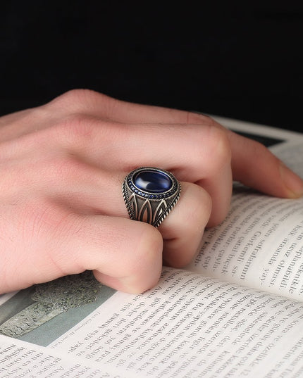 925 Silber Ring mit parlamentsblauem Zirkon