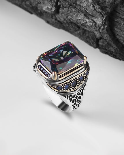 Mystischer Topas 925 Silber Ring