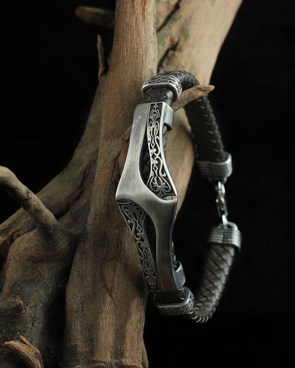 Leder Silber Armband
