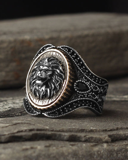 925 Silber Ring Löwe