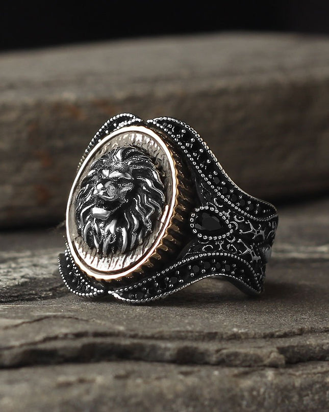 925 Silber Ring Löwe