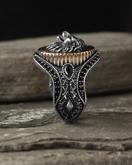 925 Silber Ring Löwe
