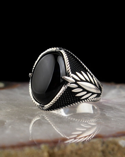 925 Silber Herrenring Onyx
