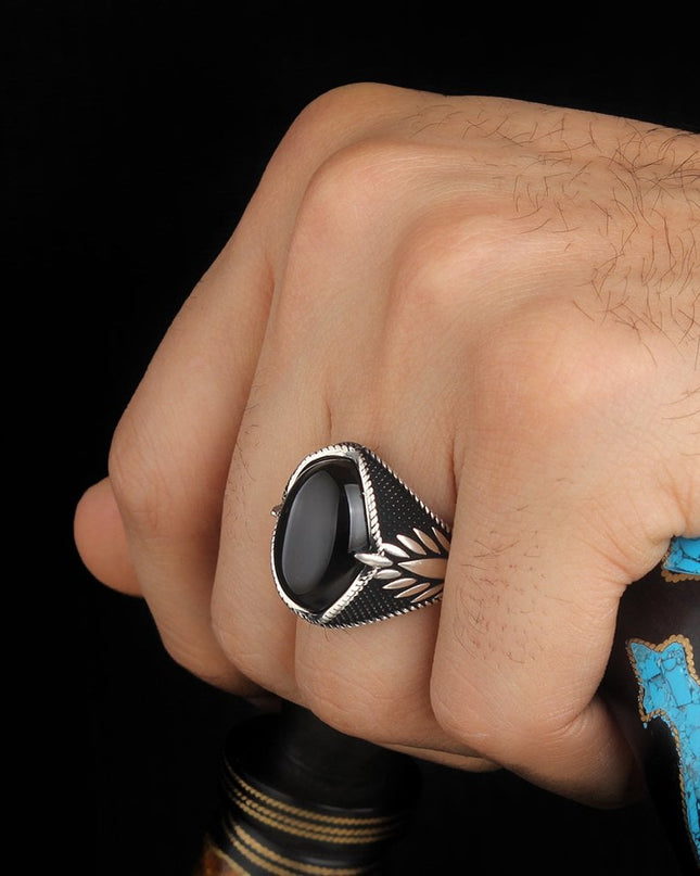 925 Silber Herrenring Onyx