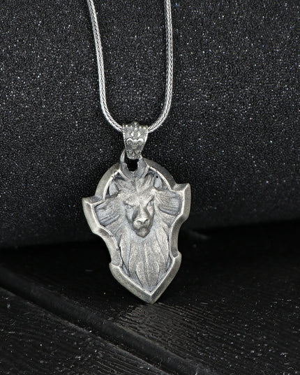 Handgemachter Löwe Halskette 925 Sterling Silber