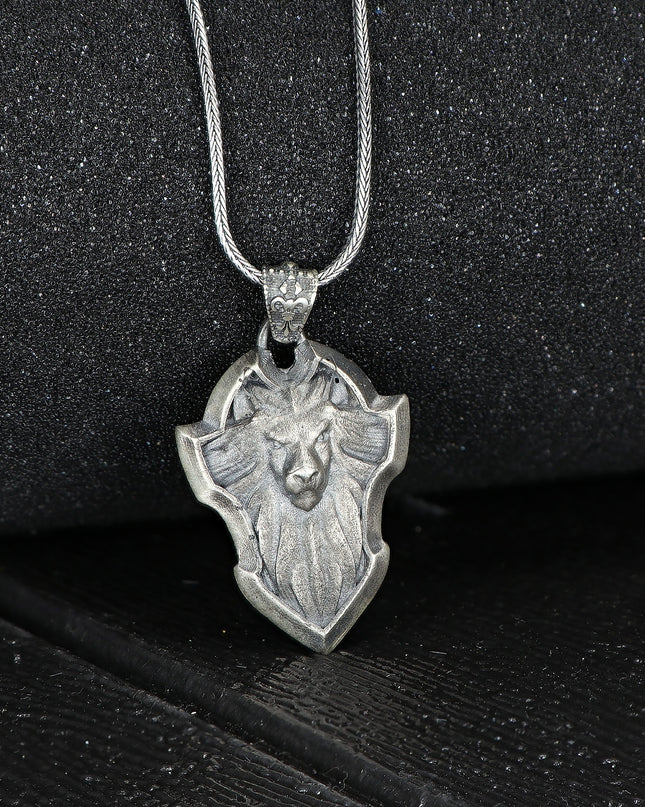 Handgemachter Löwe Halskette 925 Sterling Silber