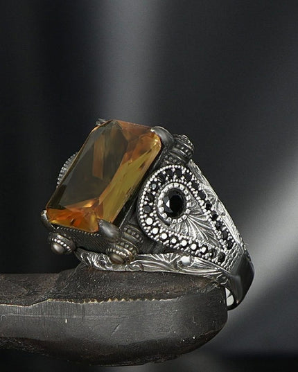 925 Silber Zultanit Herrenring