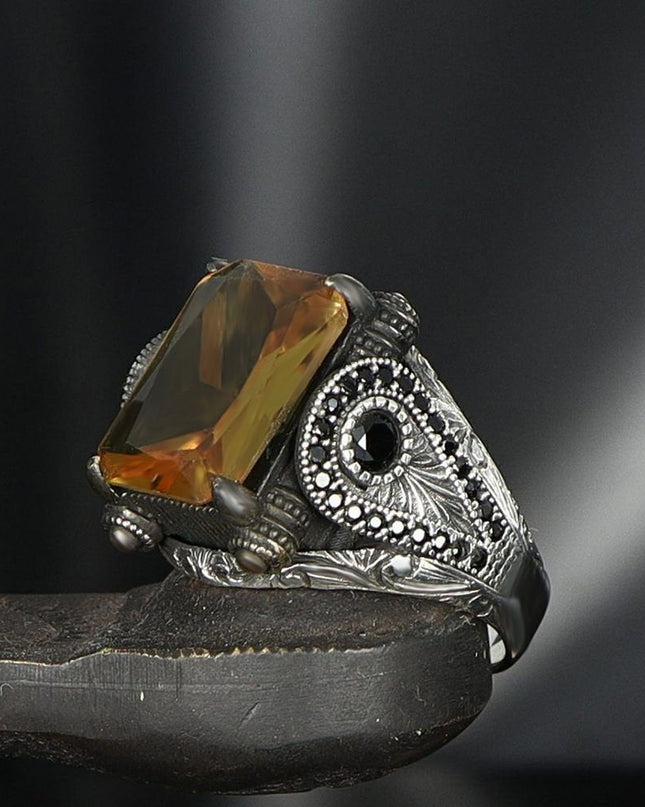 925 Silber Zultanit Herrenring