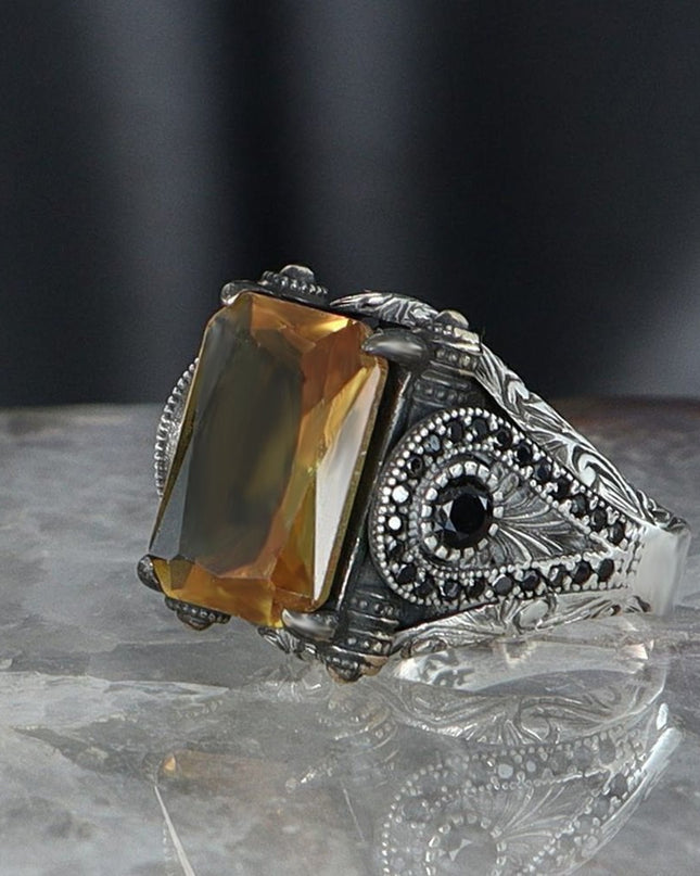 925 Silber Zultanit Herrenring