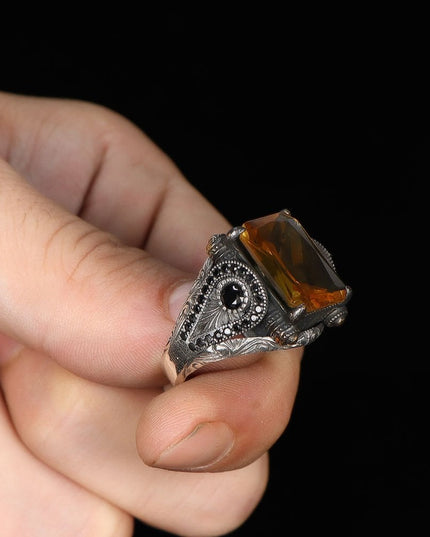 925 Silber Zultanit Herrenring