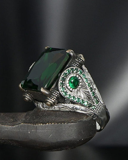 Herren Ring 925 Silber Zirkon