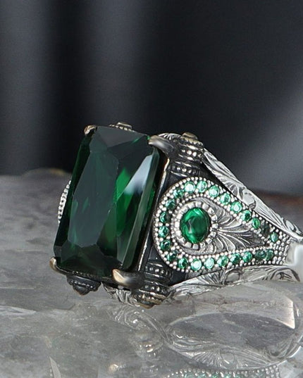 Herren Ring 925 Silber Zirkon