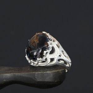 925 Silber Pietersit Herrenring