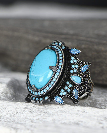 925 Silber Türkiser Ring