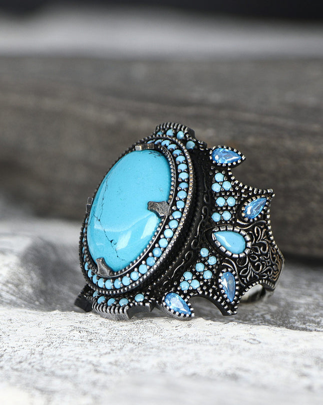 925 Silber Türkiser Ring
