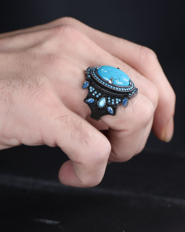 925 Silber Türkiser Ring