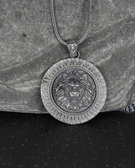 Handgemachter Löwe Halskette 925 Sterling Silber