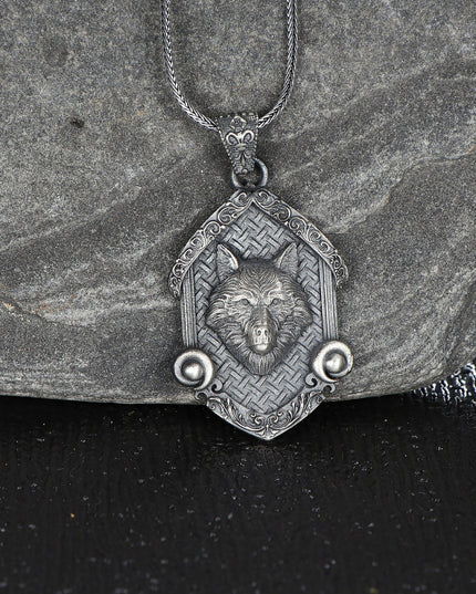 Wolf Halskette 925 Sterling Silber