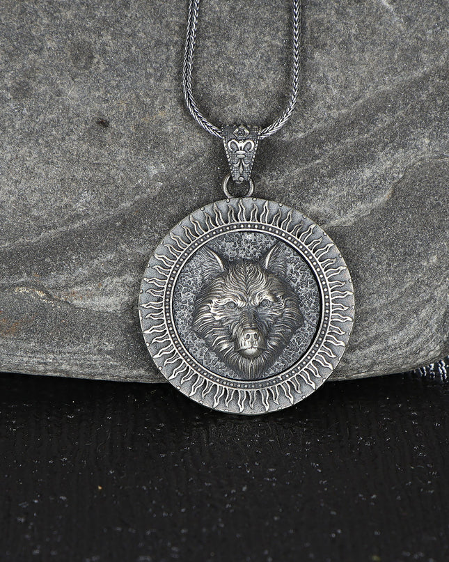 Wolf Halskette 925 Sterling Silber