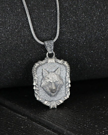 Wolf Halskette 925 Sterling Silber