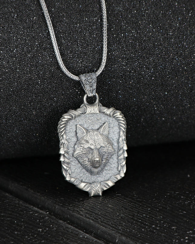Wolf Halskette 925 Sterling Silber