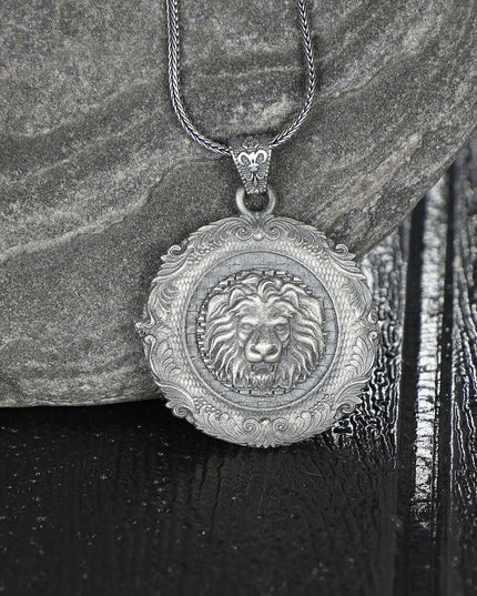 Handgemachter Löwe Halskette 925 Sterling Silber